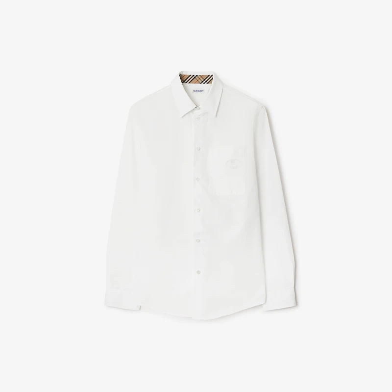 Cotton Poplin Shirt in White - Men | Burberry® Official