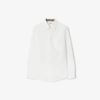 Cotton Poplin Shirt in White - Men | Burberry® Official