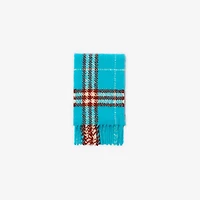 Check Alpaca Wool Blend Bouclé Scarf in Atom blue | Burberry® Official