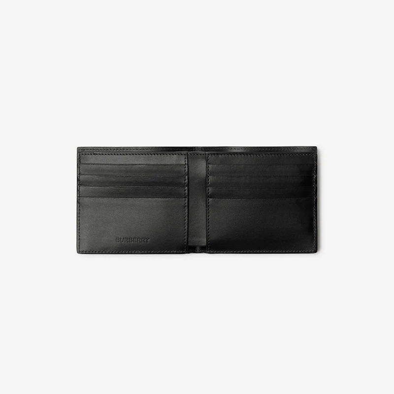 Check Bifold Wallet in Charcoal - Men, Canvas | Burberry® Official