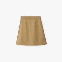 Pleated Cotton Blend Skirt in Sand | Burberry® Official