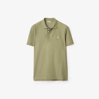 Cotton Polo Shirt in Glade green - Men | Burberry® Official