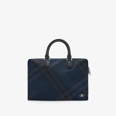 Grid Briefcase in Navy - Men | Burberry® Official