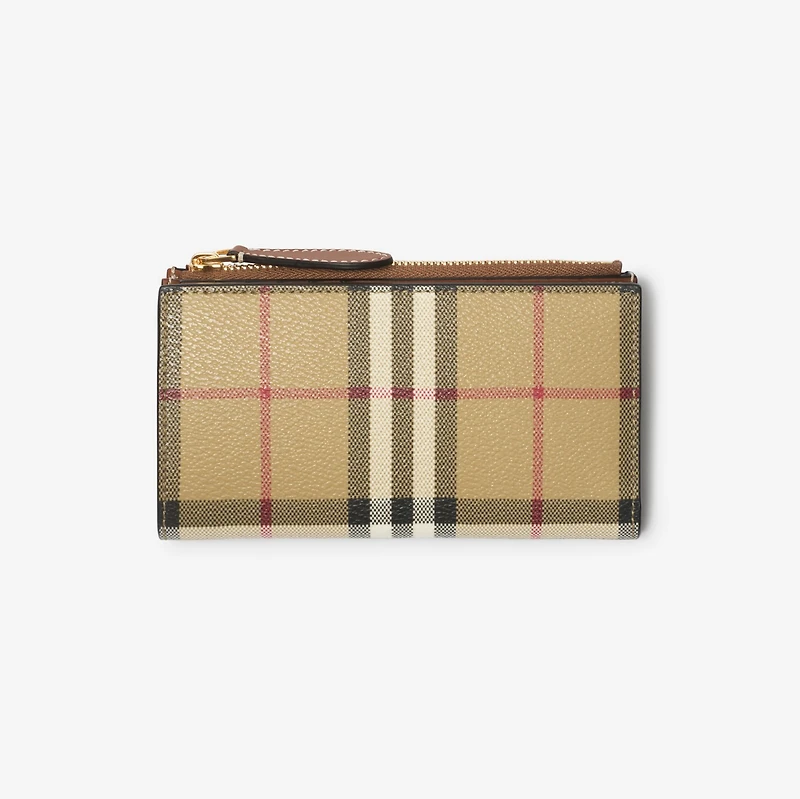 Check Bifold Wallet in Archive beige/briar brown
