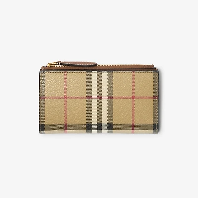 Check Bifold Wallet in Archive beige/briar brown