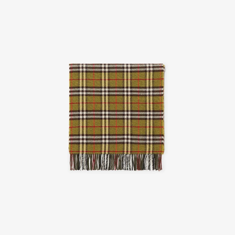 Check British Wool Scarf in Khaki green | Burberry® Official