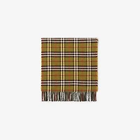 Check British Wool Scarf in Khaki green | Burberry® Official