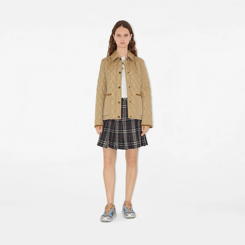 Quilted Nylon Jacket in Flax/sand - Women | Burberry® Official
