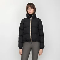 Check Trim Ambleside Puffer Jacket in Black - Women | Burberry® Official