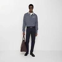 Cotton Moleskin Trousers in Silhouette blue - Men | Burberry® Official