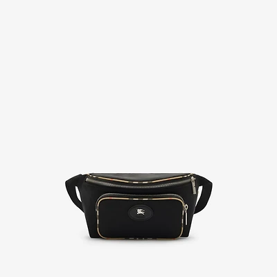 Check Trim Belt Bag in Black - Men, Technical | Burberry® Official