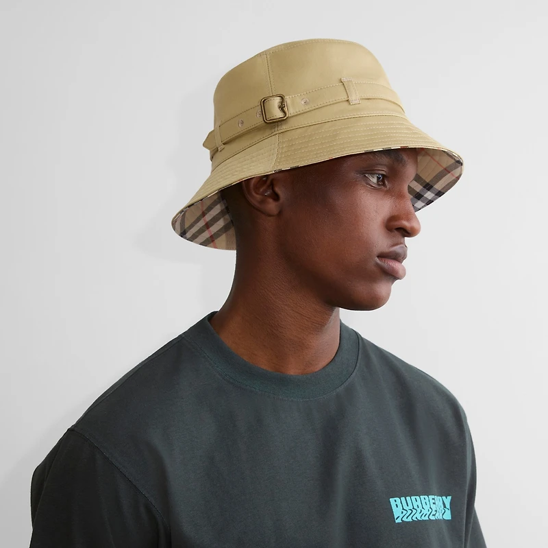 Gabardine Bucket Hat in Hamper - Men | Burberry® Official