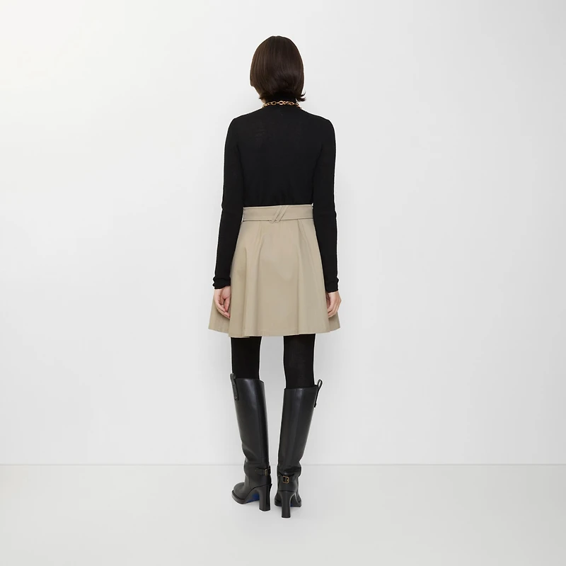 Gabardine Trench Mini Skirt in Quill beige - Women | Burberry® Official