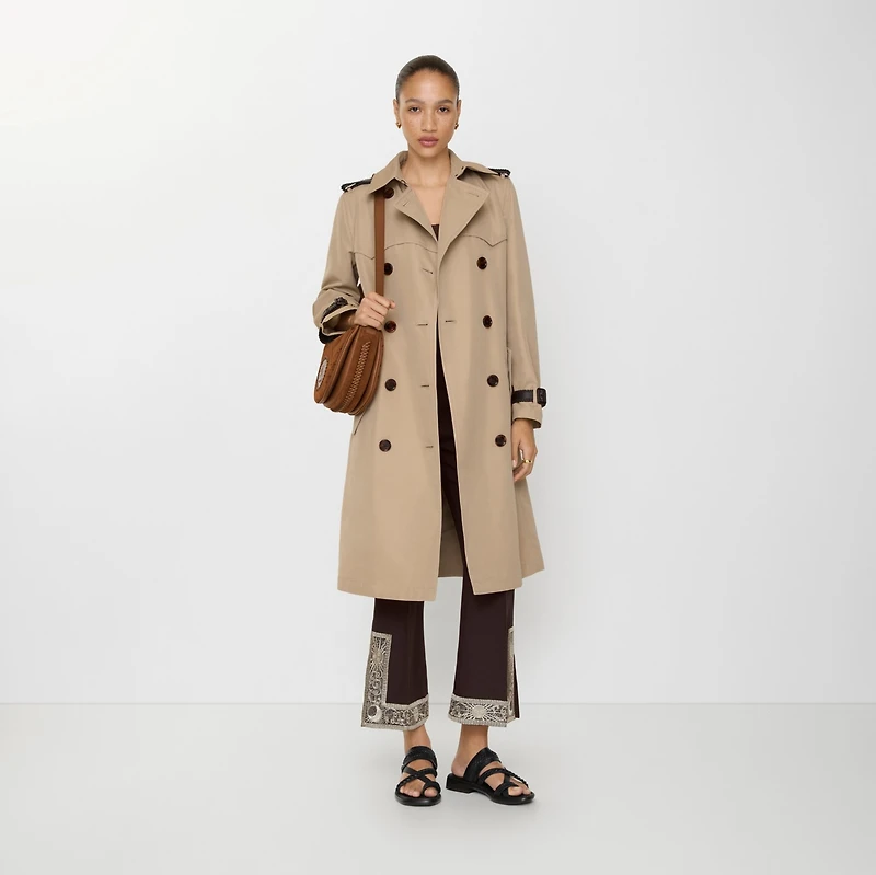 Long Silk Cotton Foxfield Trench Coat in Oatmeal beige - Women | Burberry® Official