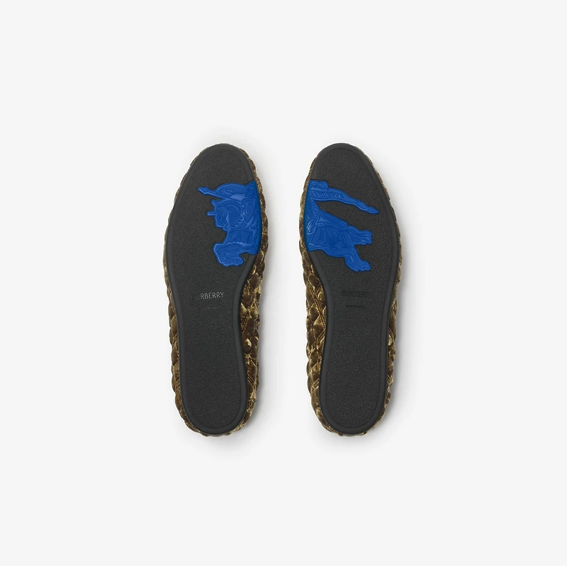 Quilted Velvet Estate Slippers​ in Linden beige - Women | Burberry® Official