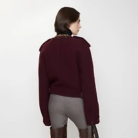 Detachable Scarf Wool Jacket in Wine red - Women | Burberry® Official