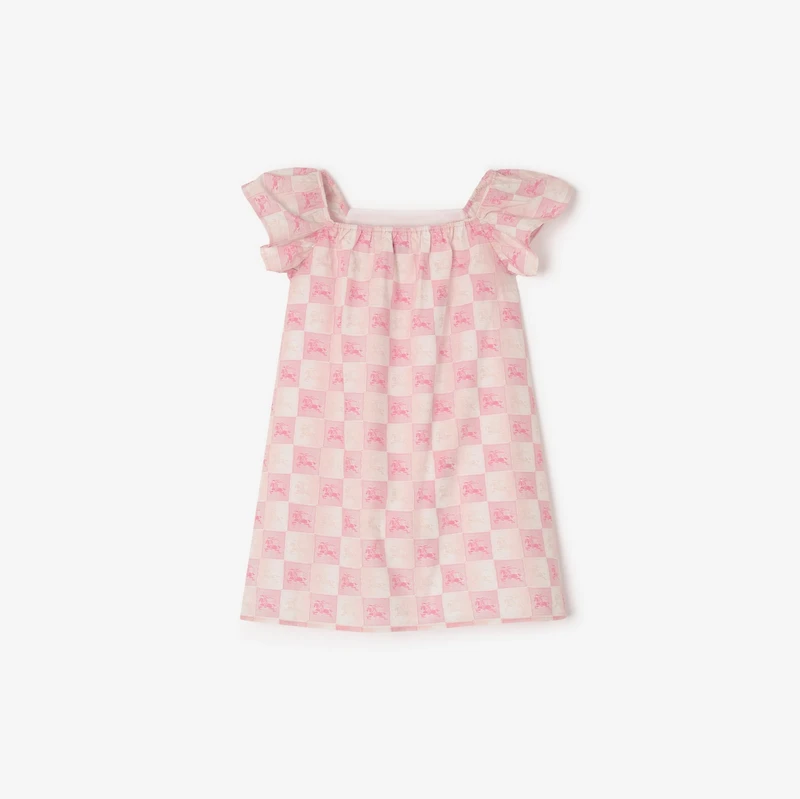 EKD Checkerboard​ Cotton Dress in Peony pink | Burberry® Official