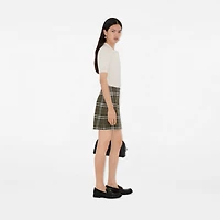 Check Bonded Wool Trench Mini Skirt in Shrub/yew - Women, Technical | Burberry® Official