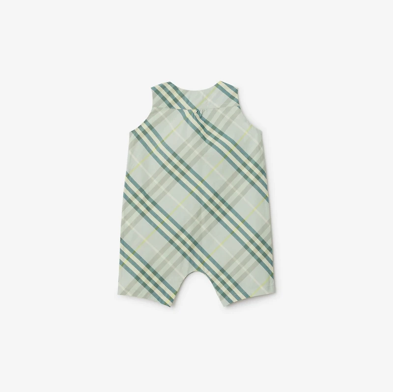 Check Cotton Two-piece Baby Gift Set in Breeze - Children | Burberry® Official
