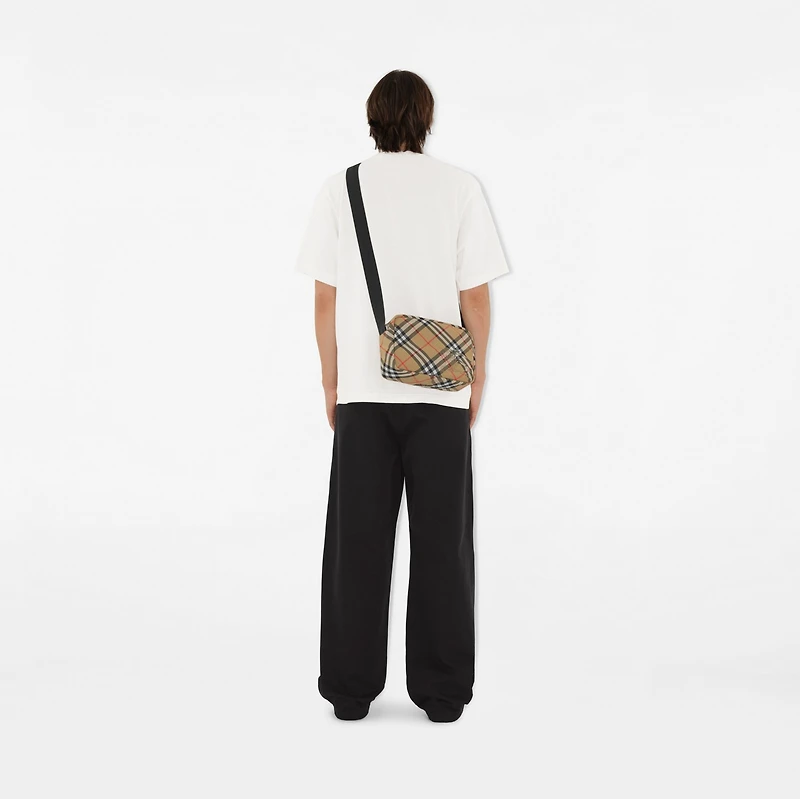 Check Crossbody Bag​ in Sand - Men, Nylon | Burberry® Official