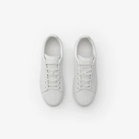 Embossed Check Leather Set Sneakers​ in Porcelain white - Women | Burberry® Official