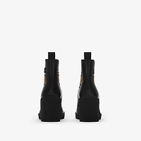 Leather Stride Chelsea Boots in Black/sand - Women | Burberry® Official