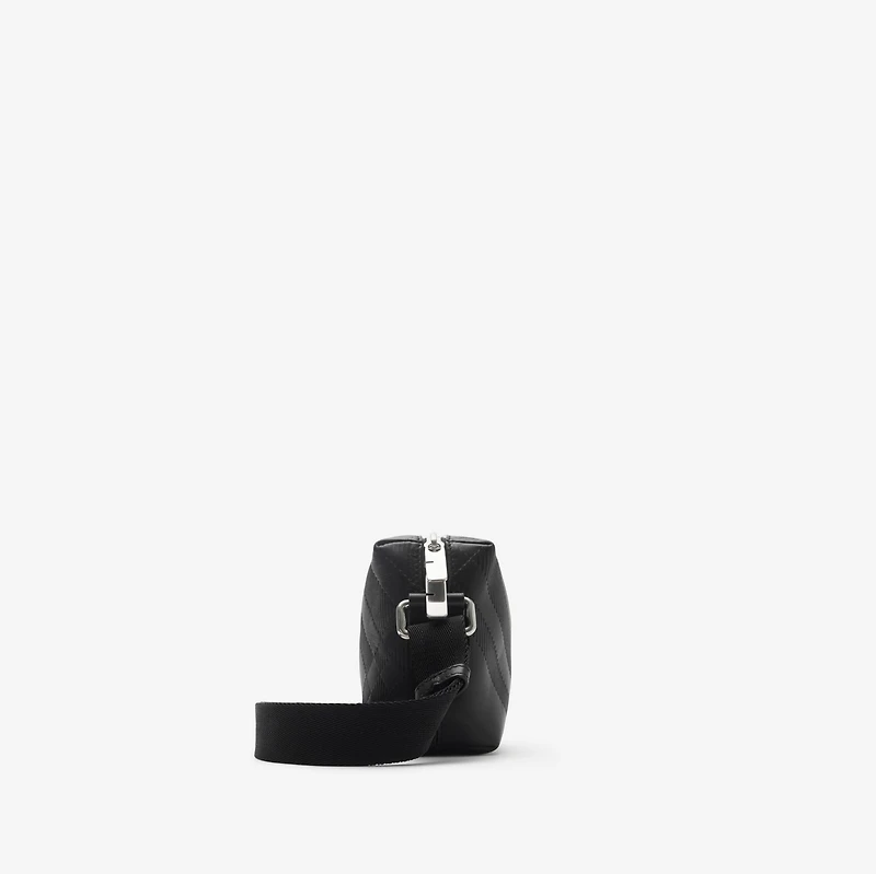 Embossed Check Crossbody Bag in Black - Men, Leather | Burberry® Official