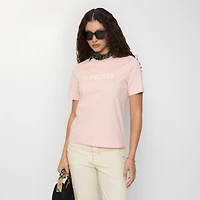 Logo Cotton T-shirt in Bouquet pink - Women | Burberry® Official