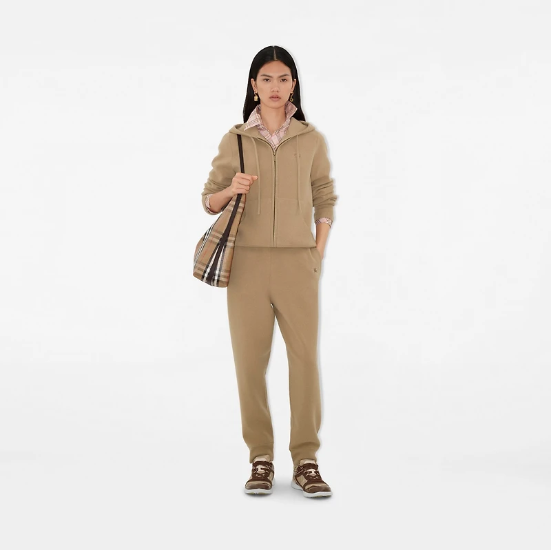 Cashmere Blend Jogging Pants in Flax - Women | Burberry® Official