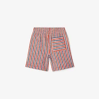 Striped Cotton Shorts in Orange red | Burberry® Official