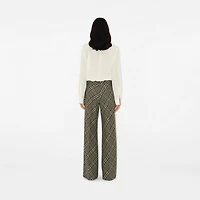 Check Wool Tailored Trousers in Crater - Women | Burberry® Official