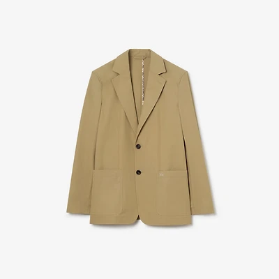 Technical Cotton Tailored Jacket in Sparrow beige - Men | Burberry® Official