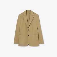 Technical Cotton Tailored Jacket in Sparrow beige - Men | Burberry® Official