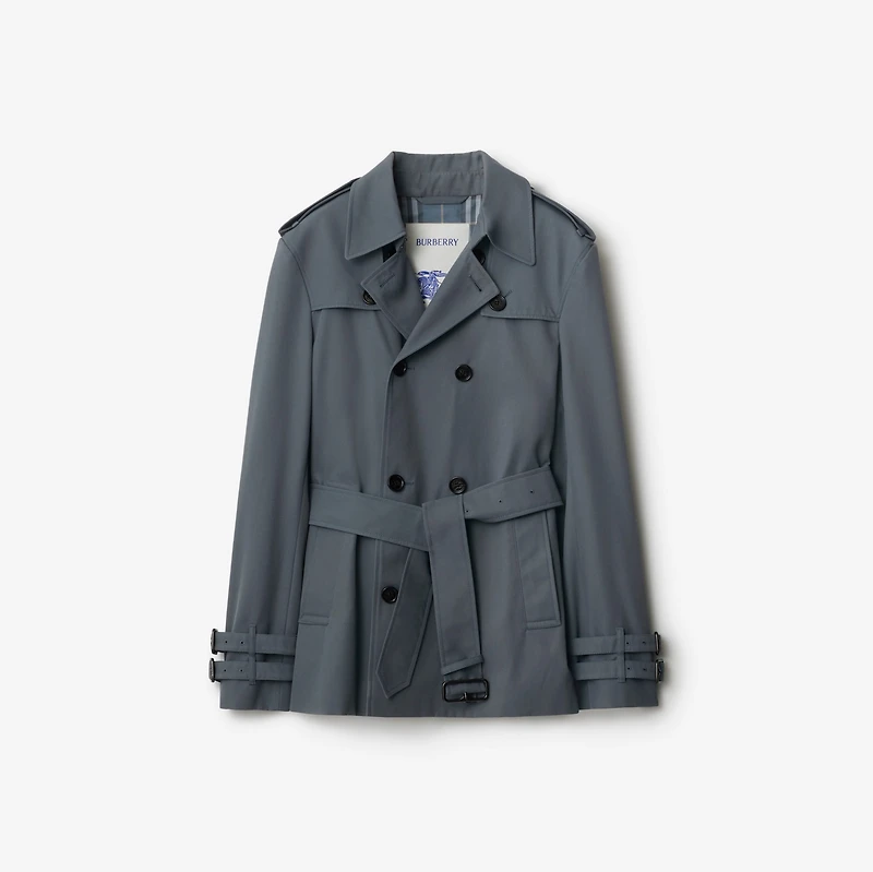 Short Gabardine Trench Coat in Magnet - Men | Burberry® Official