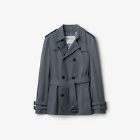 Short Gabardine Trench Coat in Magnet - Men | Burberry® Official