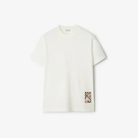 Check Label Cotton T-shirt in Chalk white - Men | Burberry® Official