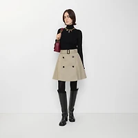 Gabardine Trench Mini Skirt in Quill beige - Women | Burberry® Official