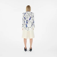 Knight Hardware Silk Shirt in Blue/white - Women | Burberry® Official