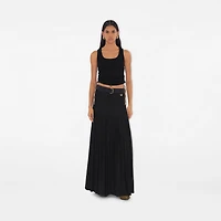 Pleated Crepe Jersey Maxi Skirt in Black - Women | Burberry® Official