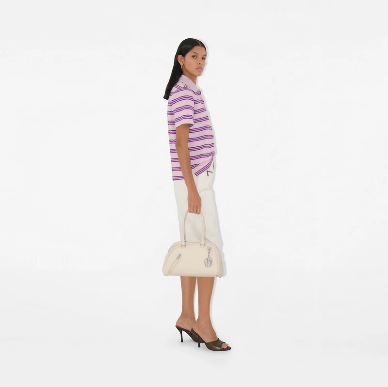 Striped Cotton Polo Shirt in Haze - Women | Burberry® Official