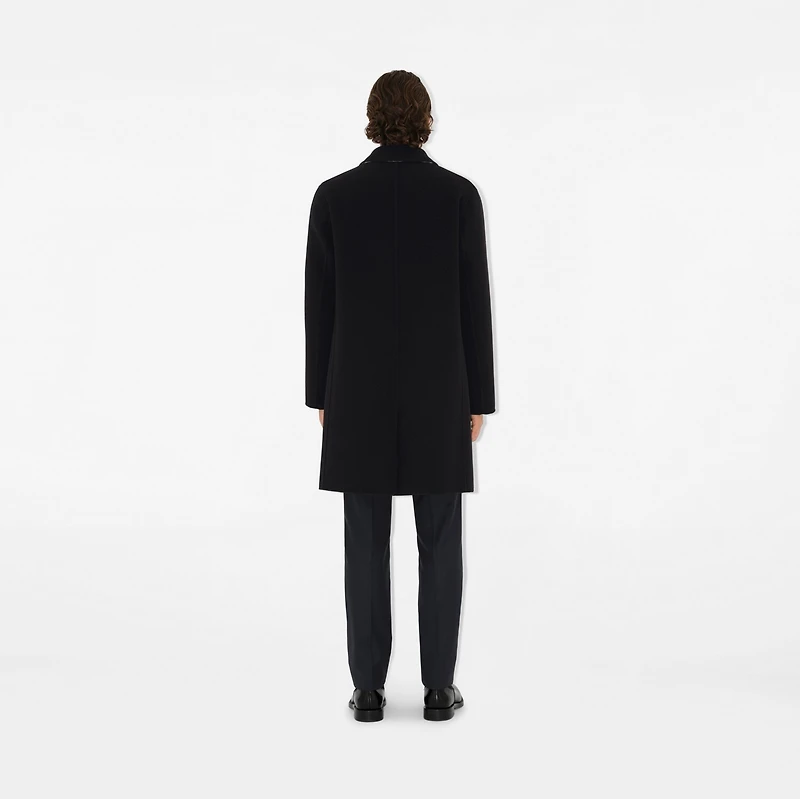 Mid-length Wool Car Coat in Black/snug - Men | Burberry® Official