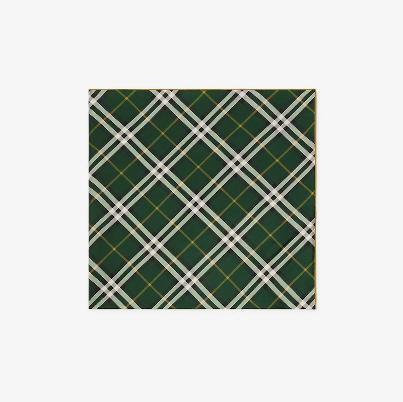 Check Silk Scarf in Dark fern | Burberry® Official