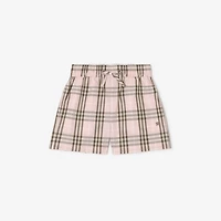 Check Cotton Shorts in Mallow pink - Women | Burberry® Official