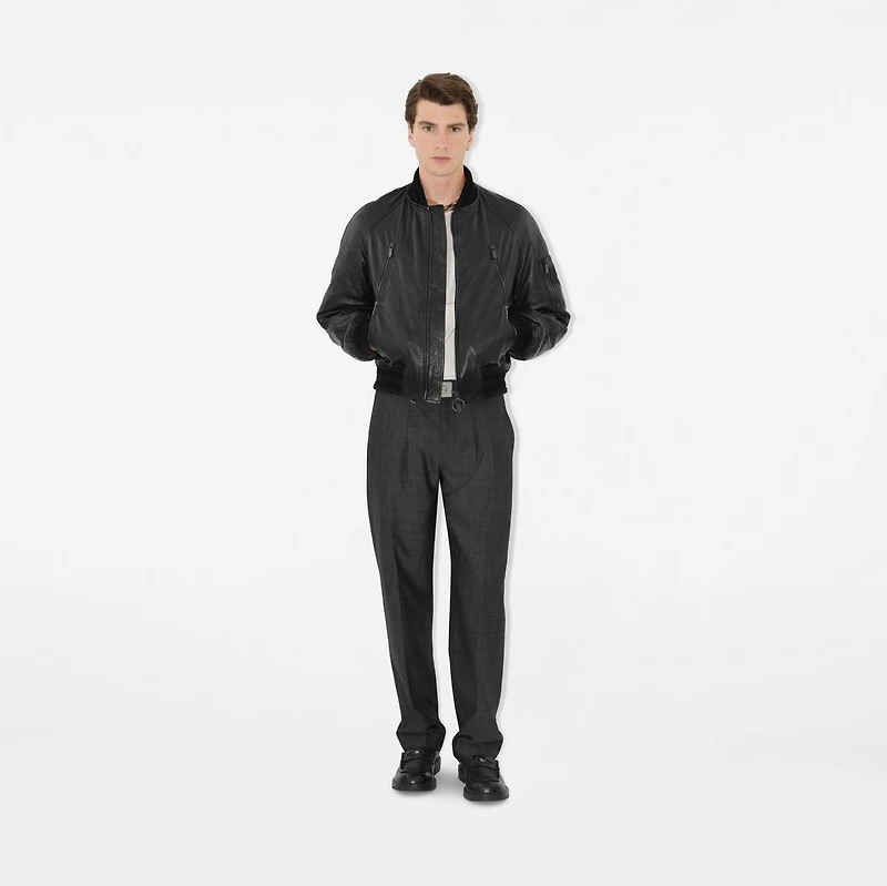 Leather Bomber Jacket in Black - Men | Burberry® Official