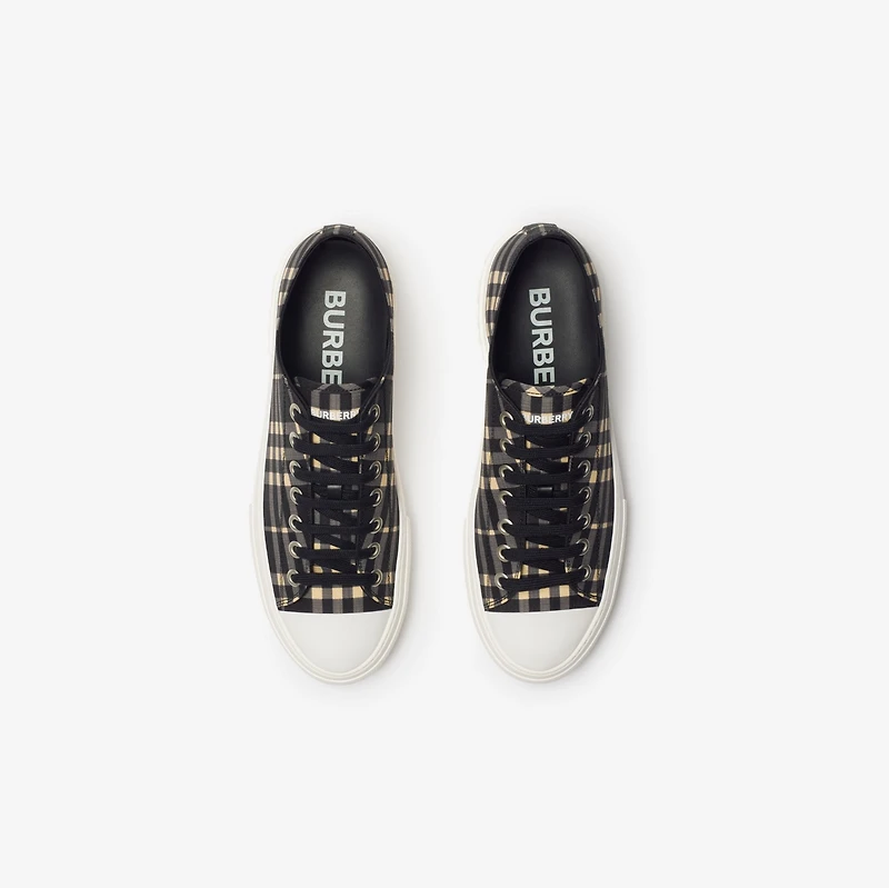 Check Sneakers in Black/calico - Men, Nylon | Burberry® Official