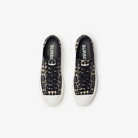 Check Sneakers in Black/calico - Men, Nylon | Burberry® Official