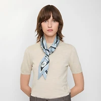 Skinny Check Silk Scarf in Bank blue | Burberry® Official