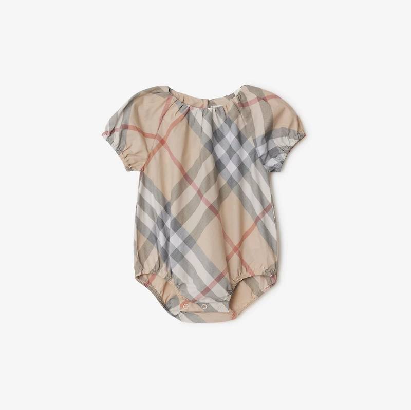 Cotton Three-piece Baby Gift Set in Pale stone - Children | Burberry® Official