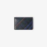 Check Folding Card Case in Midnight - Men, Cotton, Linen | Burberry® Official