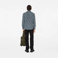 Regular Fit Check Cotton Shirt in Pewter - Men | Burberry® Official